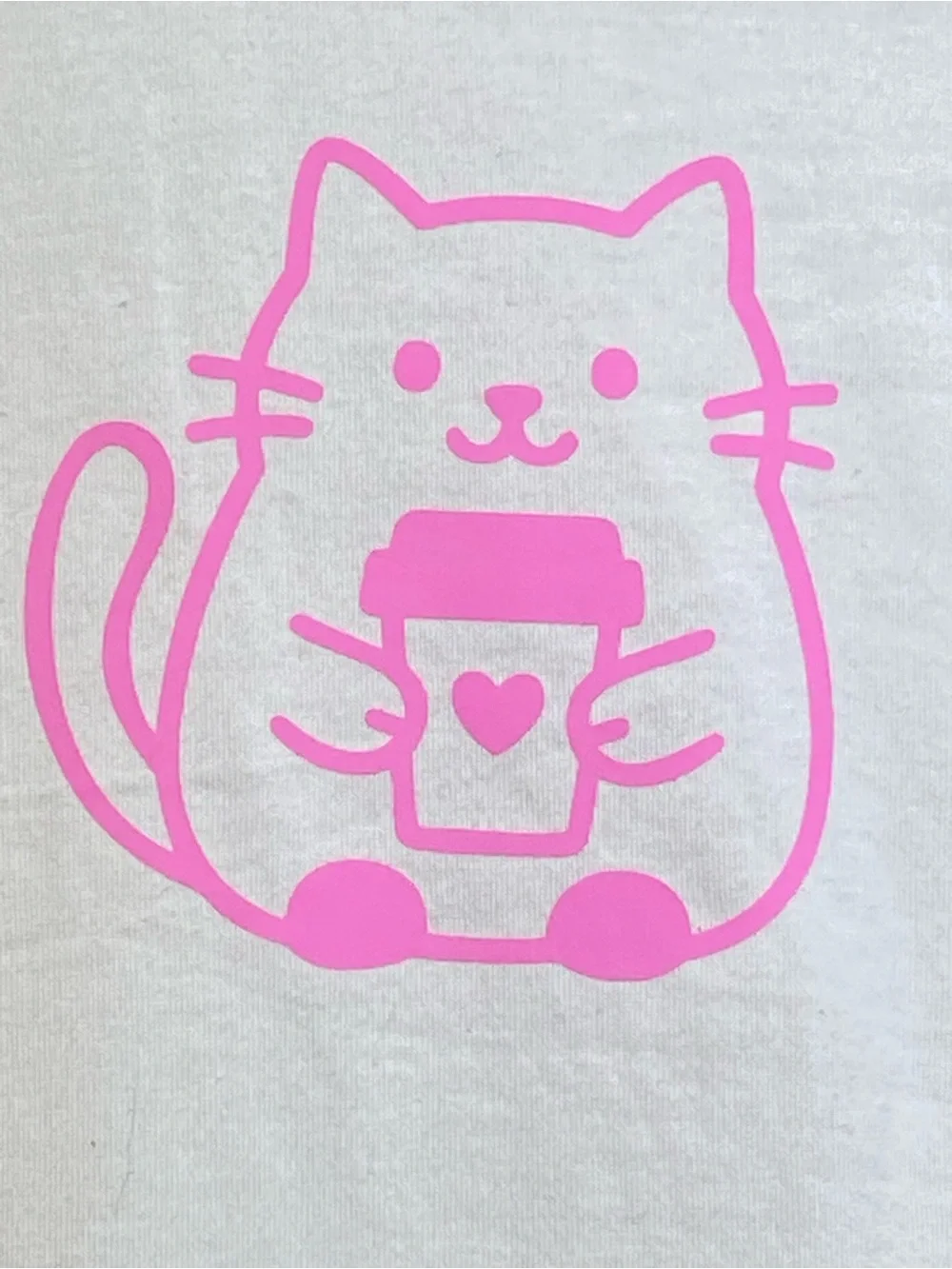 Cream Kids Short-Sleeve Tee with Pink Cat Graphic Upcycled